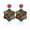 18114211788_1476080359 Wholesale Embroidery Flower Shape Mixed Material Earrings