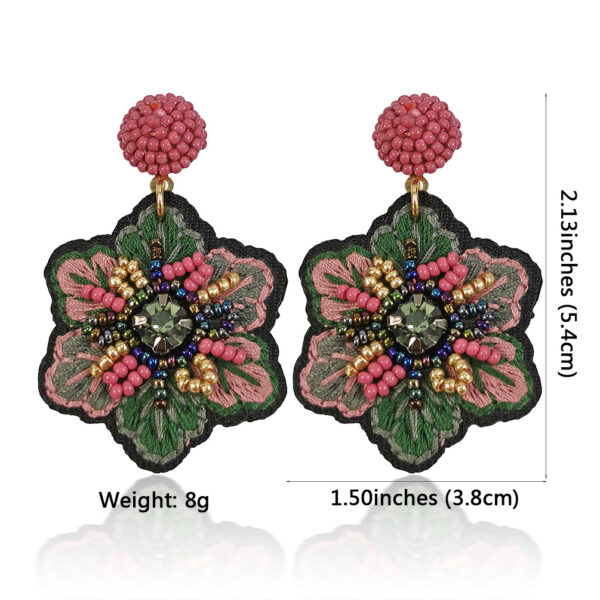 18114247232_1476080359 Wholesale Embroidery Flower Shape Mixed Material Earrings
