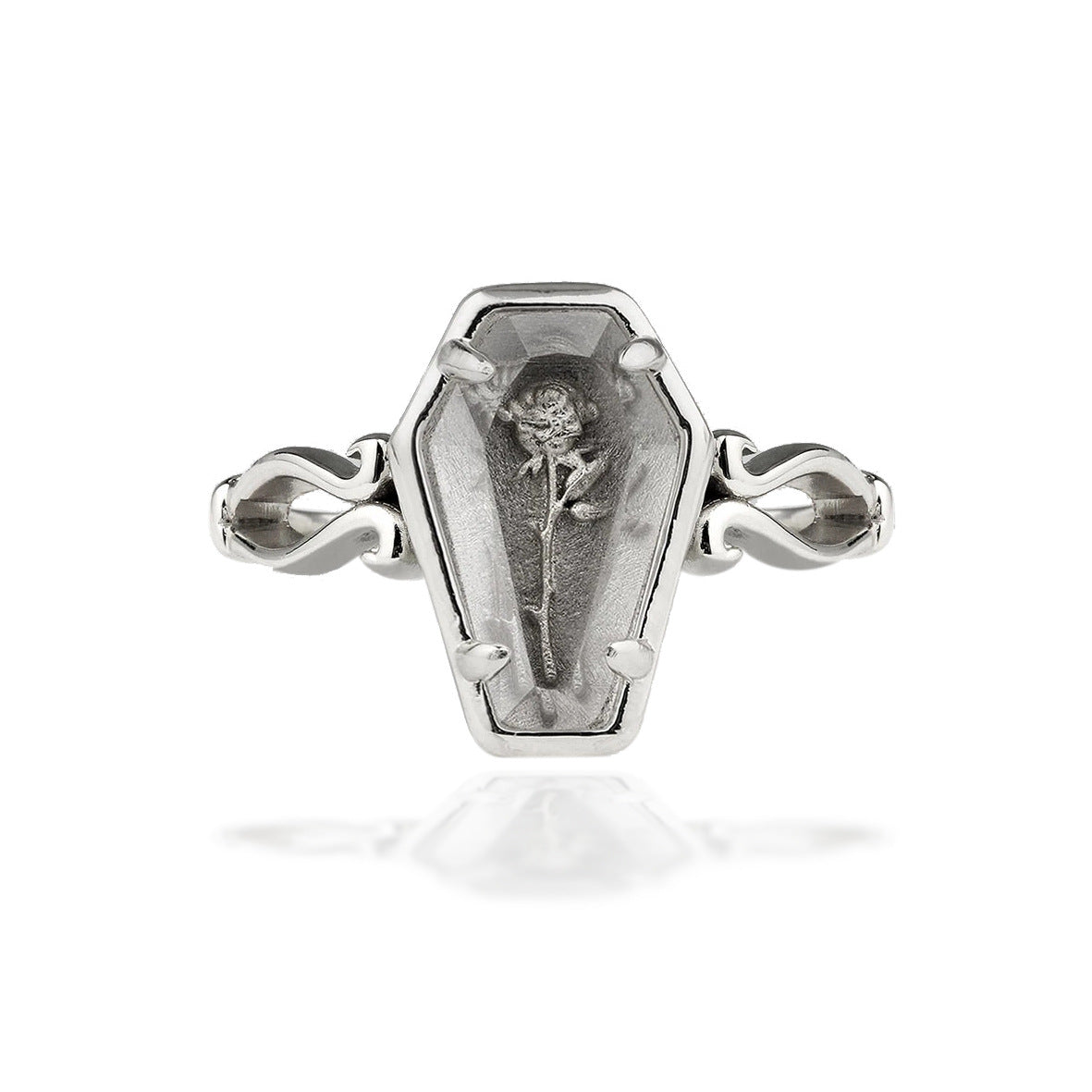 Wholesale Goth Theme Vintage Rose Coin Alloy Rings