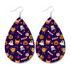 Wholesale Halloween Pumpkin Ghost Candy Print Water Drop Leather Earrings