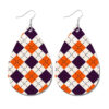 Wholesale Leather Geometric Print Plaid Polka Dot Vintage Earrings