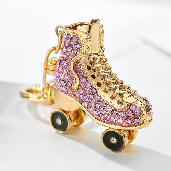 Wholesale Creative Diamond Skating Shoes Metal Keychain