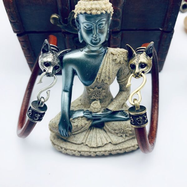 18194255023_1601153595 Wholesale Egyptian Cat Genuine Leather Bracelets Made of Brass Old Bracelets