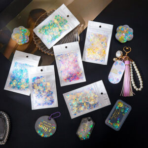 Wholesale Colorful Glitter High Shining Mermaid Mixed with Golden Transparent Colorful Star Love Nail and Eye Makeup Material