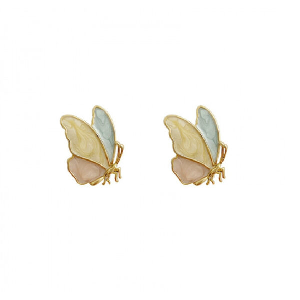 Wholesale Drip Oil Butterfly Color Alloy Earrings