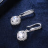 Wholesale Square Zirconia Copper Earrings