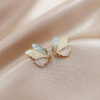 Wholesale Drip Oil Butterfly Color Alloy Earrings