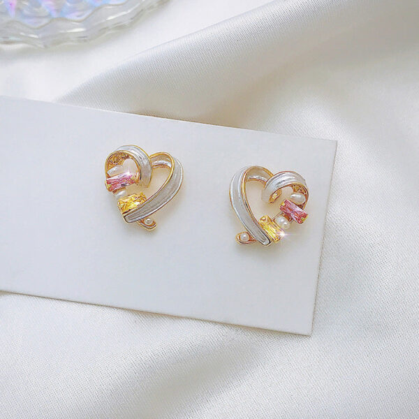 Wholesale Heart Shape Pearl Crystal Earrings