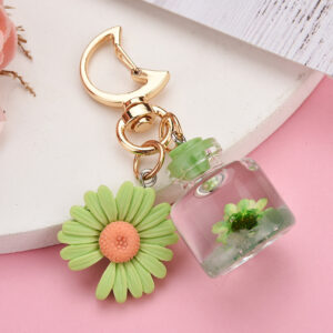 Light green / Moon buckle + bottle + flower