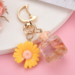 Lemon yellow / Moon buckle + bottle + flower