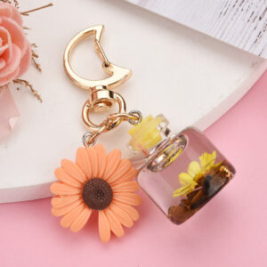 Brown / Moon buckle + bottle + flower