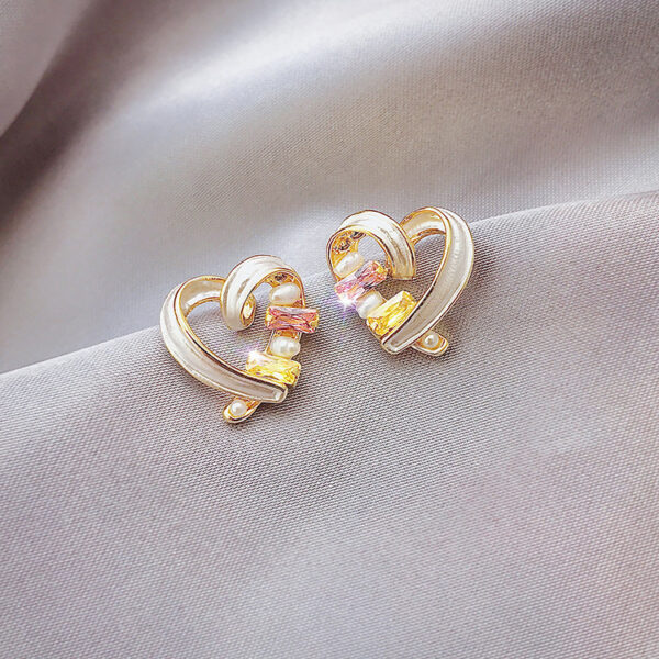 Wholesale Heart Shape Pearl Crystal Earrings
