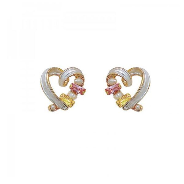 Wholesale Heart Shape Pearl Crystal Earrings