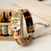 Wholesale Retro Style Heat Transfer Hemp Rope Braided Cowhide Bracelet