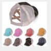 Wholesale Cotton Washable Cross Ponytail Summer Spring Autumn Worn Outdoor Sunscreen Hat Solid Baseball Cap