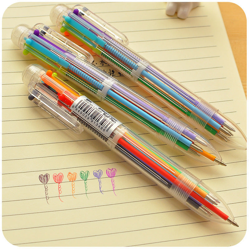 Wholesale Creative Six-color Plastic Ballint Pen