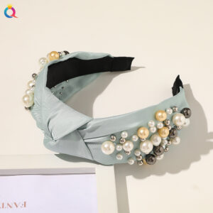 B146-A Full Pearl PU Hairband-Sky Blue / Factory direct sales