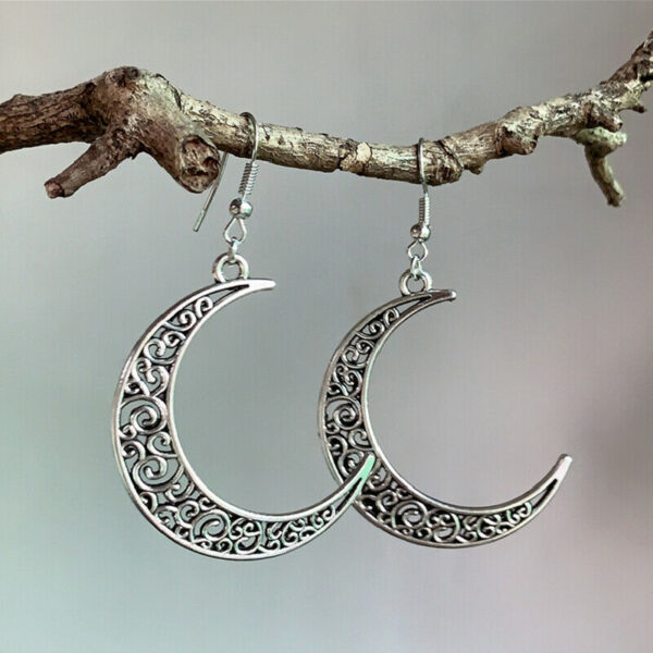 Wholesale Retro Style Hollow Moon Earrings