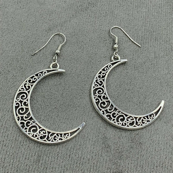 Wholesale Retro Style Hollow Moon Earrings