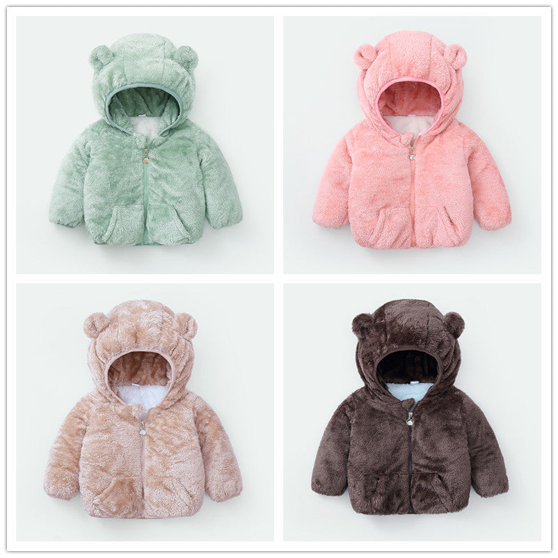 Wholesale Autumn and Winter Coral Plush Thickened lyester Baby Clothes