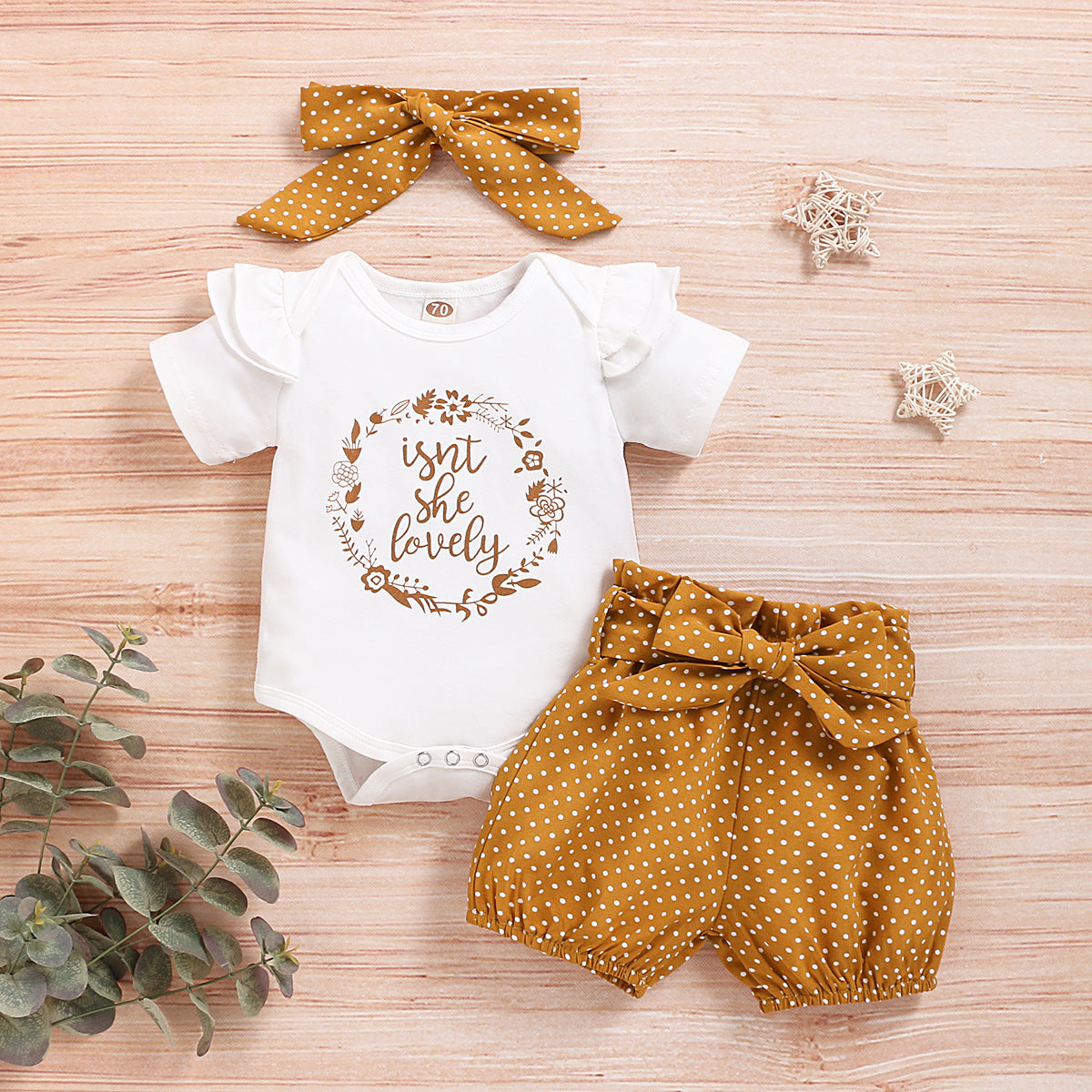 Wholesale Girls Summer Short Sle Suit Cotton Baby Clothes
