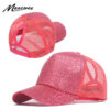 Wholesale Cotton Sequin Cotton Fabric Baseball Caps