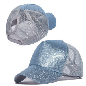 Sequined gray blue-horsetail / Adjustable
