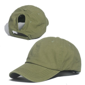 Pure cotton military green-horse tail / Adjustable