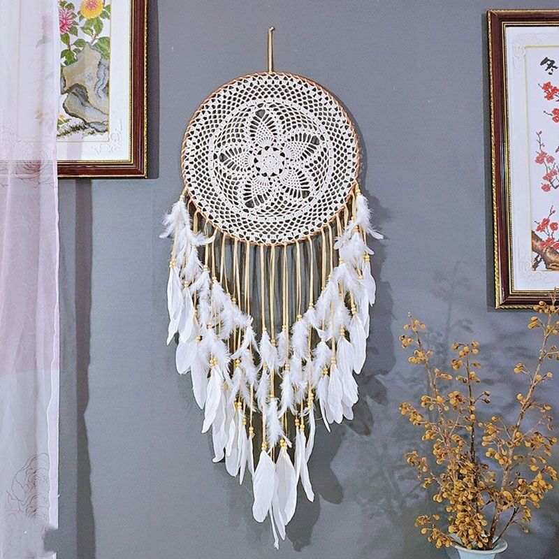 Wholesale Cotton Large eam Catcher Feather Charm Pendant