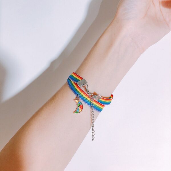 Wholesale Rainbow Webbing Multicolor Gradient Necklaces