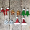 Wholesale Santa Hat, Christmas Tree, Gingerbread Man, Small Snowflake Earrings
