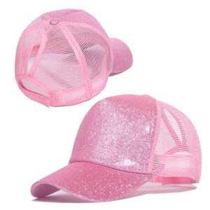 Sequin pink-ponytail / Adjustable