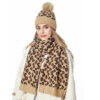 Wholesale Autumn and Winter Leopard Print Wool Knitted Hat Wool Ball Acrylic Knitted Hat