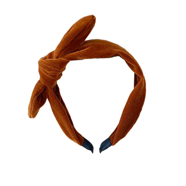 Wholesale Velvet Solid Color Bow Tie Wide Hair Hoop