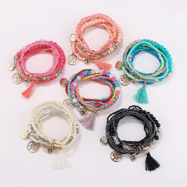 Wholesale Colorful Rice Beads Multilayer Bracelet