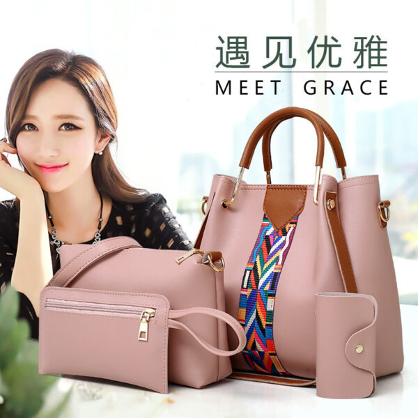 19269593223_377619387 Wholesale PU Handheld Shoulder Crossbody Bag Set of Four