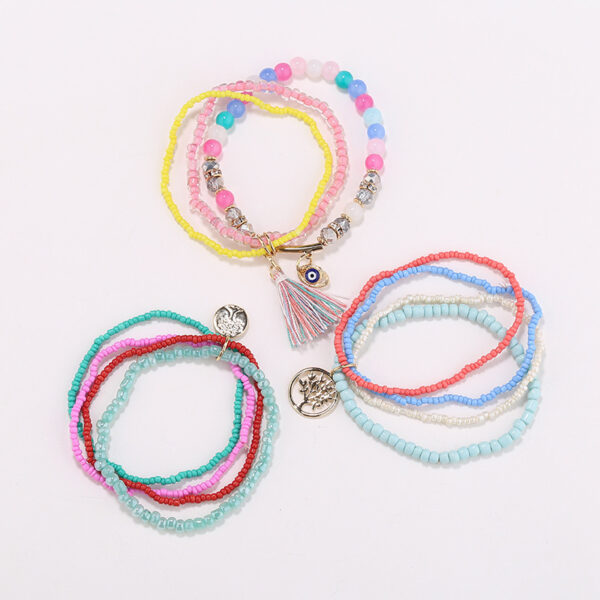 Wholesale Colorful Rice Beads Multilayer Bracelet