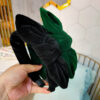 Wholesale Velvet Solid Color Bow Tie Wide Hair Hoop