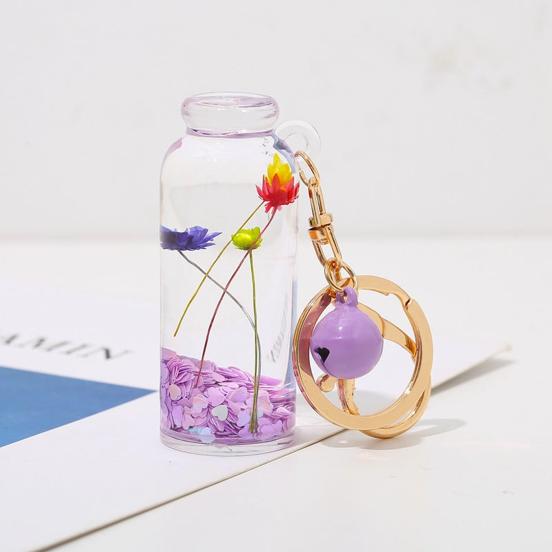 Wholesale Oiled Liquid ied Flower Acrylic Keychain
