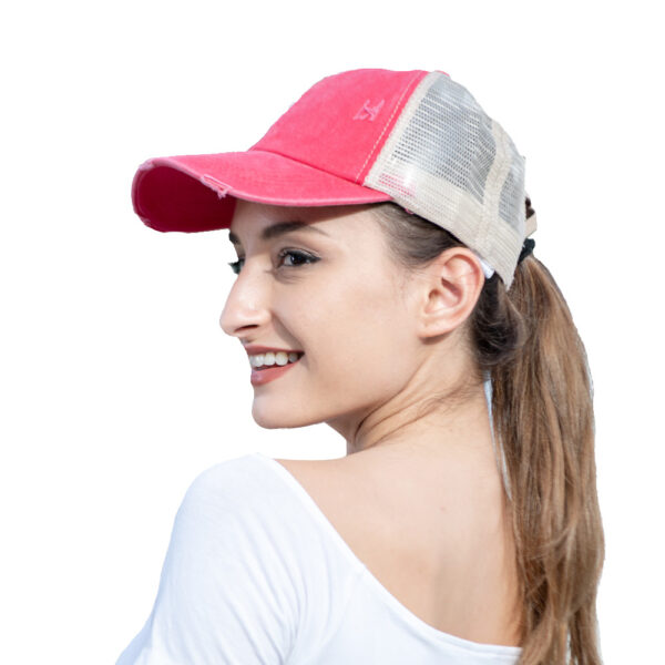 Wholesale Acrylic Fiber Boss Recommended Washed Ponytail Baseball Cap