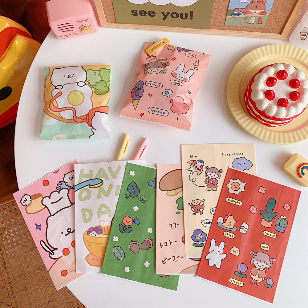 Wholesale Cute Little Bear Snacks, Self Sealing Packaging Bags, Biscuits, Candies, Sub Packaging, Self-adhesive Oil Proof Paper Bags