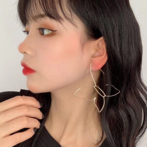 19537396278_190423747 Wholesale Butterfly Line Hollow Metal Earrings