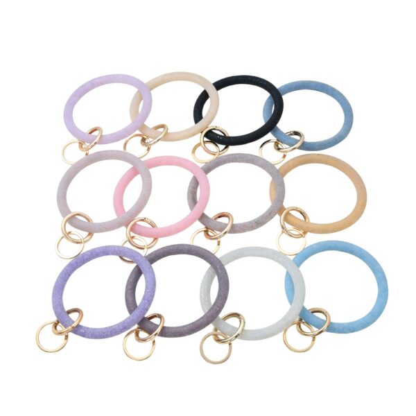 Wholesale Silicone Glitter Bracelet Keychain