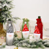 Wholesale Christmas Decorations Forest Elderly Linen Wine Bottle Bags