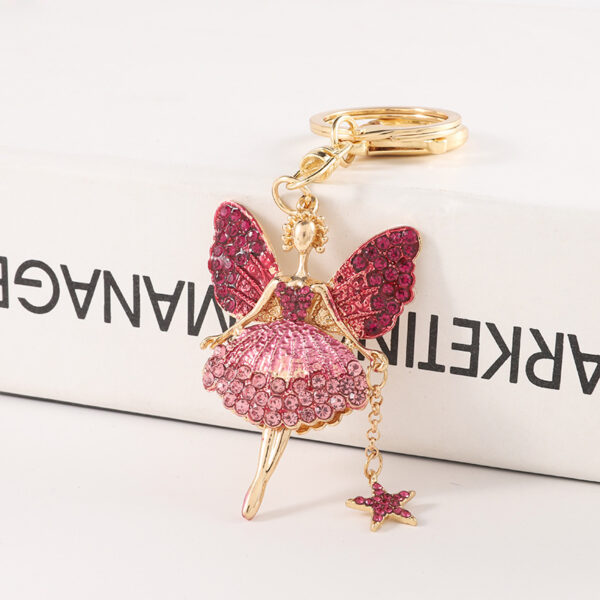 19628874033_1201087010 Wholesale Alloy Diamond Angel Girl Keychain