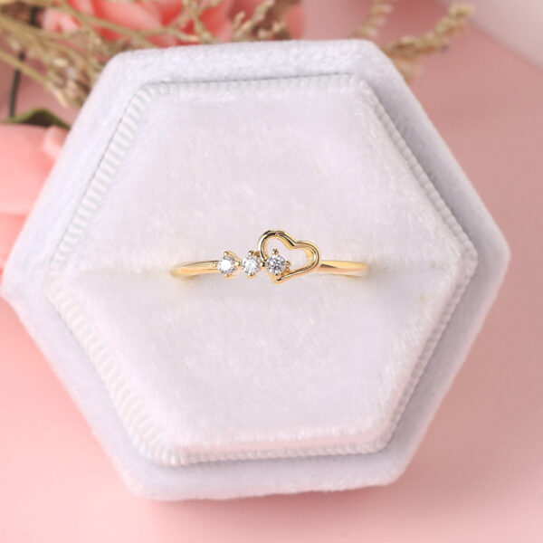 Wholesale Small Diamond Hearts Gold Plated Copper Rings