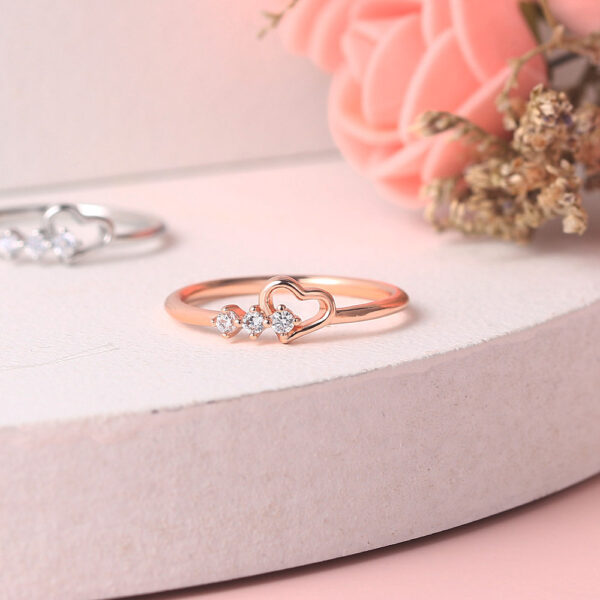 Wholesale Small Diamond Hearts Gold Plated Copper Rings