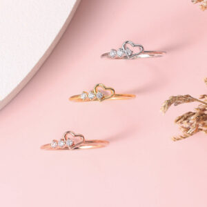 19661490358_1885966581 Wholesale Small Diamond Hearts Gold Plated Copper Rings