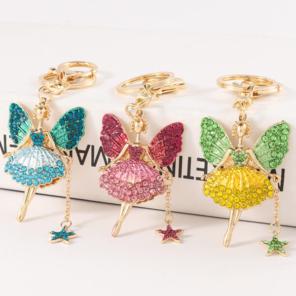 19701421965_1201087010 Wholesale Alloy Diamond Angel Girl Keychain