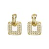 19832207929_415198637 Wholesale Jewelry Inlaid Zircon Square Copper Earrings